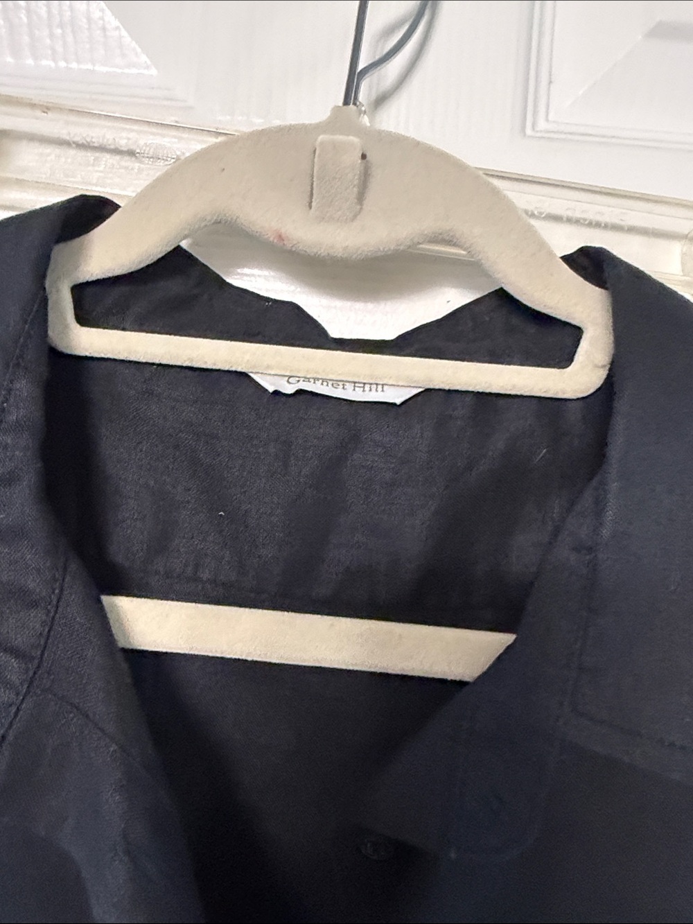 Garnet Hill 100% linen button down tunic Size LG 12-14 shirt - Picture 4 of 7